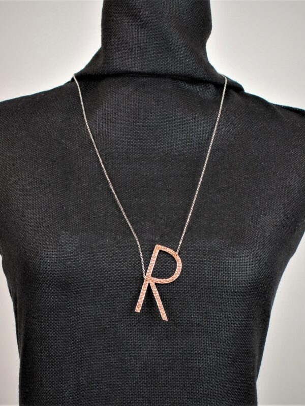 COLLANA lunga IN ARGENTO 925 CON MONOGRAMMA R GARODESIGNERS