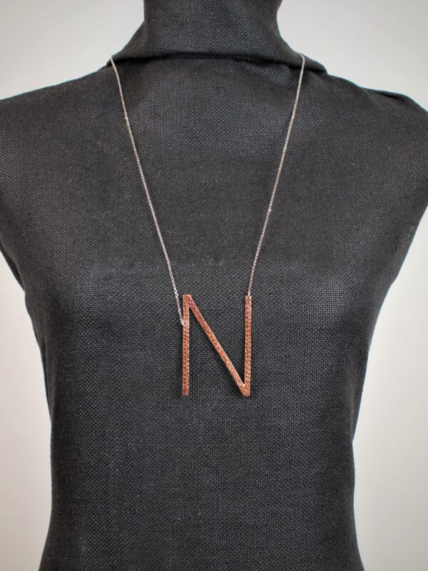 COLLANA lunga IN ARGENTO 925 CON MONOGRAMMA N GARODESIGNERS