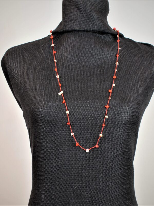 COLLANA DESIGN in seta ROSA/CREMA GARODESIGNERS