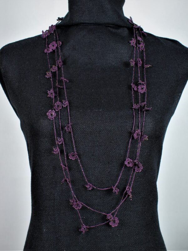 COLLANA LUNGA  IN filo DI SETA TESSITA A MANO GARODESIGNERS