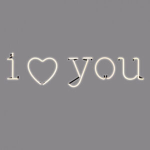 COMPOSIZIONE  neon  ART I LOVE YOU   5 LETTERE  SELETTI