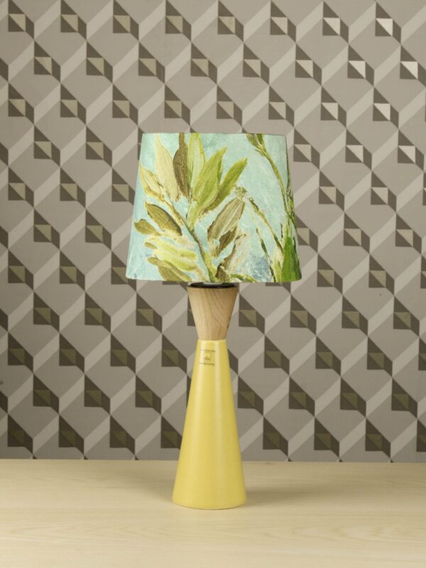 LAMPADA moderna CERAMICA GIALLA E LEGNO GARODESIGNERS