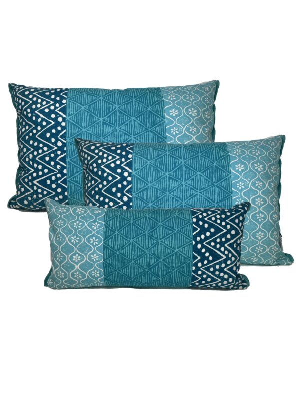 SET 3 CUSCINI IN COTONE COLORI TURCHESE E azzurro DESIGNERS GUILD