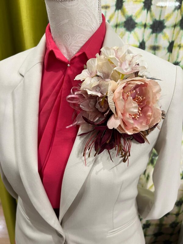 SPILLA CON mix FIORI rosa bordeaux MAMILLA