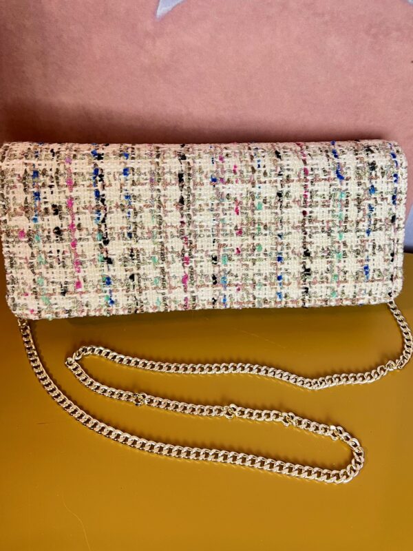 POCHETTE MAMILLA IN TESSUTO con TRAME AD INTRECCIO
