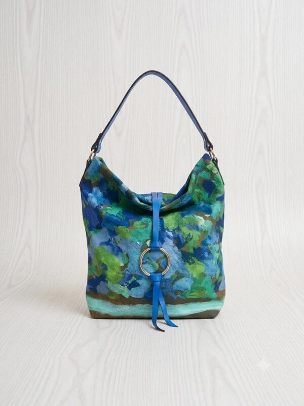 BORSA SACCO con anello MAMILLA canapa VERDEBLU