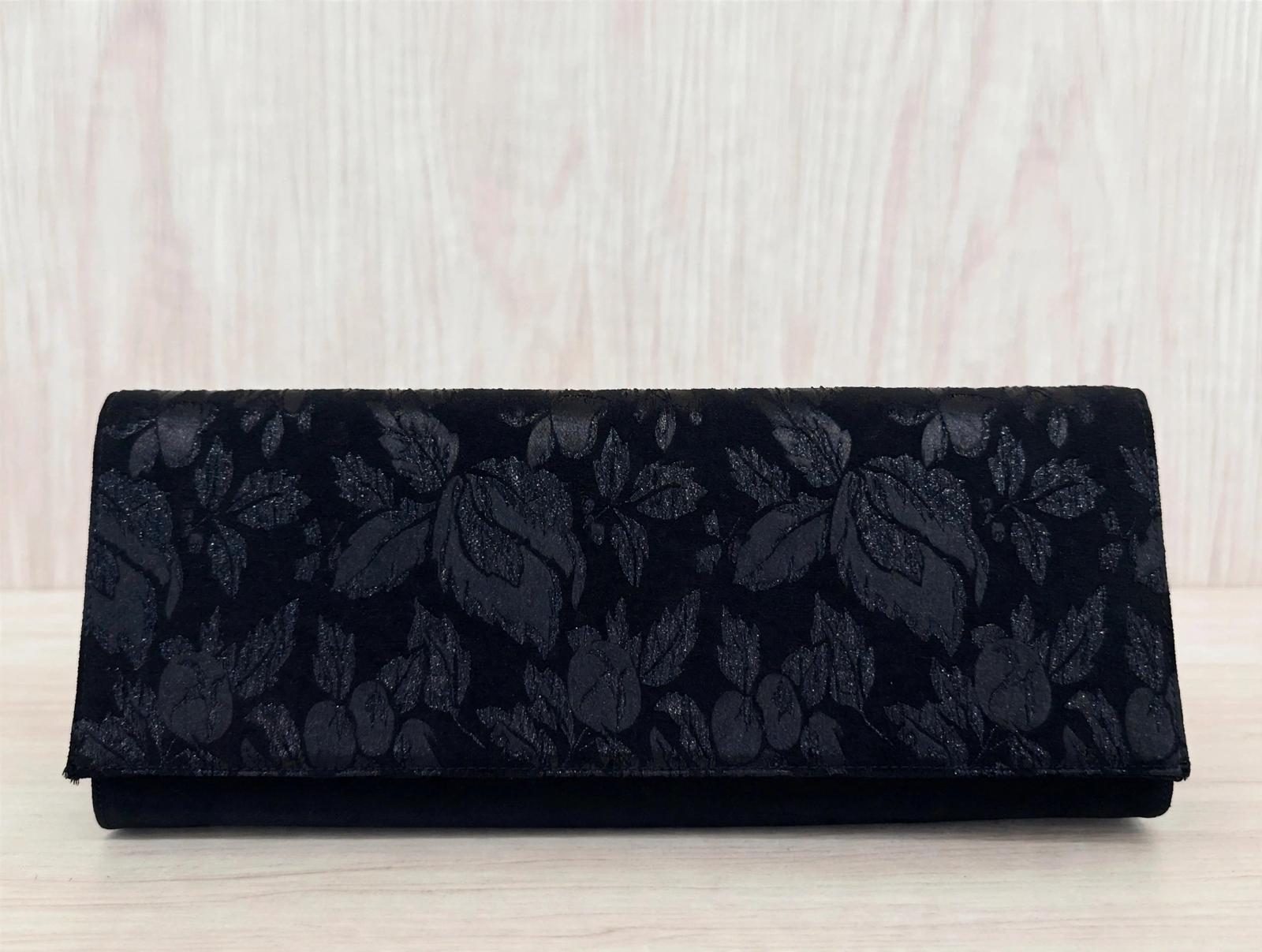 BORSA maxi POCHETTE MAMILLA NERA DAMASCATA